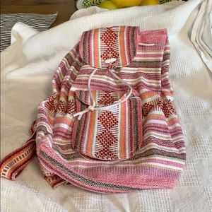Mexican blanket style backpack